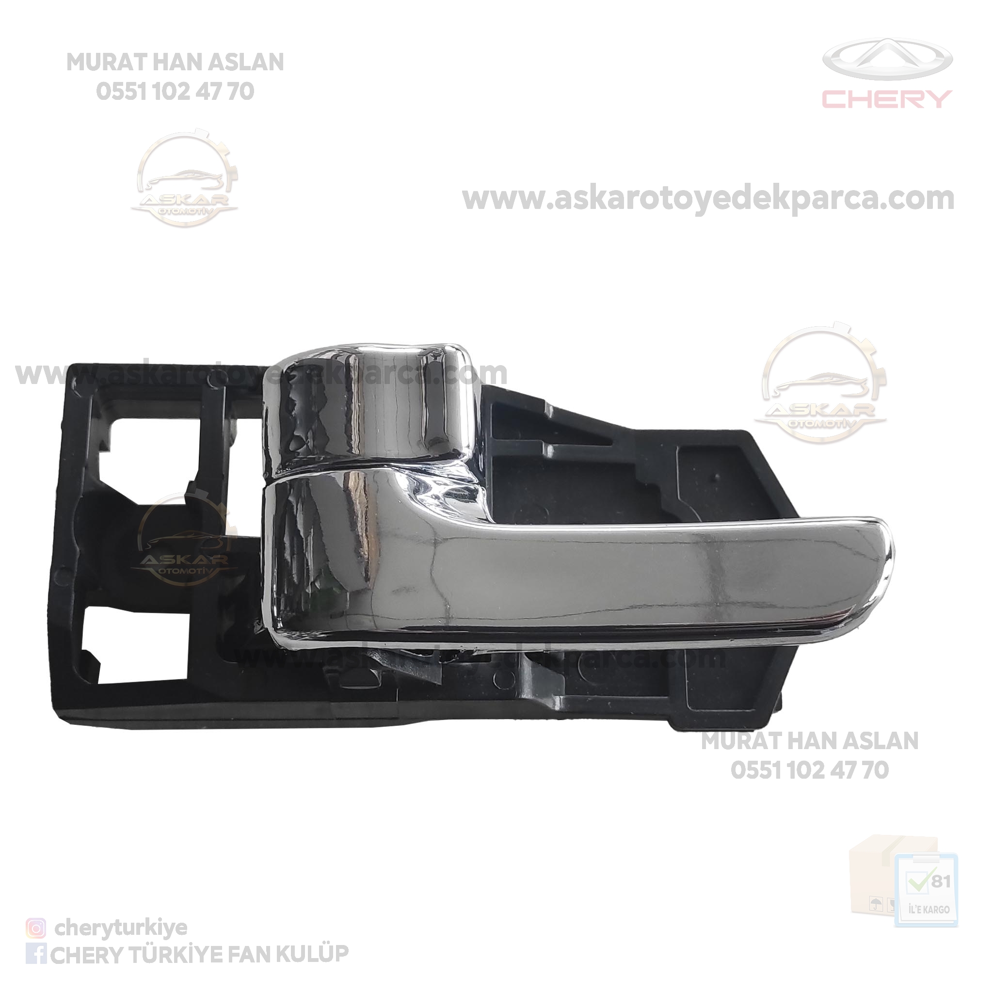 Alia sol ön arka iç açma kapı kolu CHERY ALİA SOL İÇ KAPI KOLU - Görsel 1